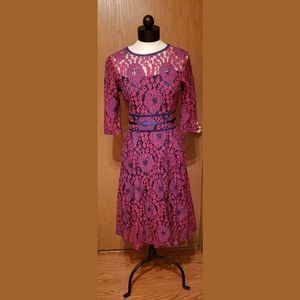 Miusol Pink Purple Lace Formal Dress Medium